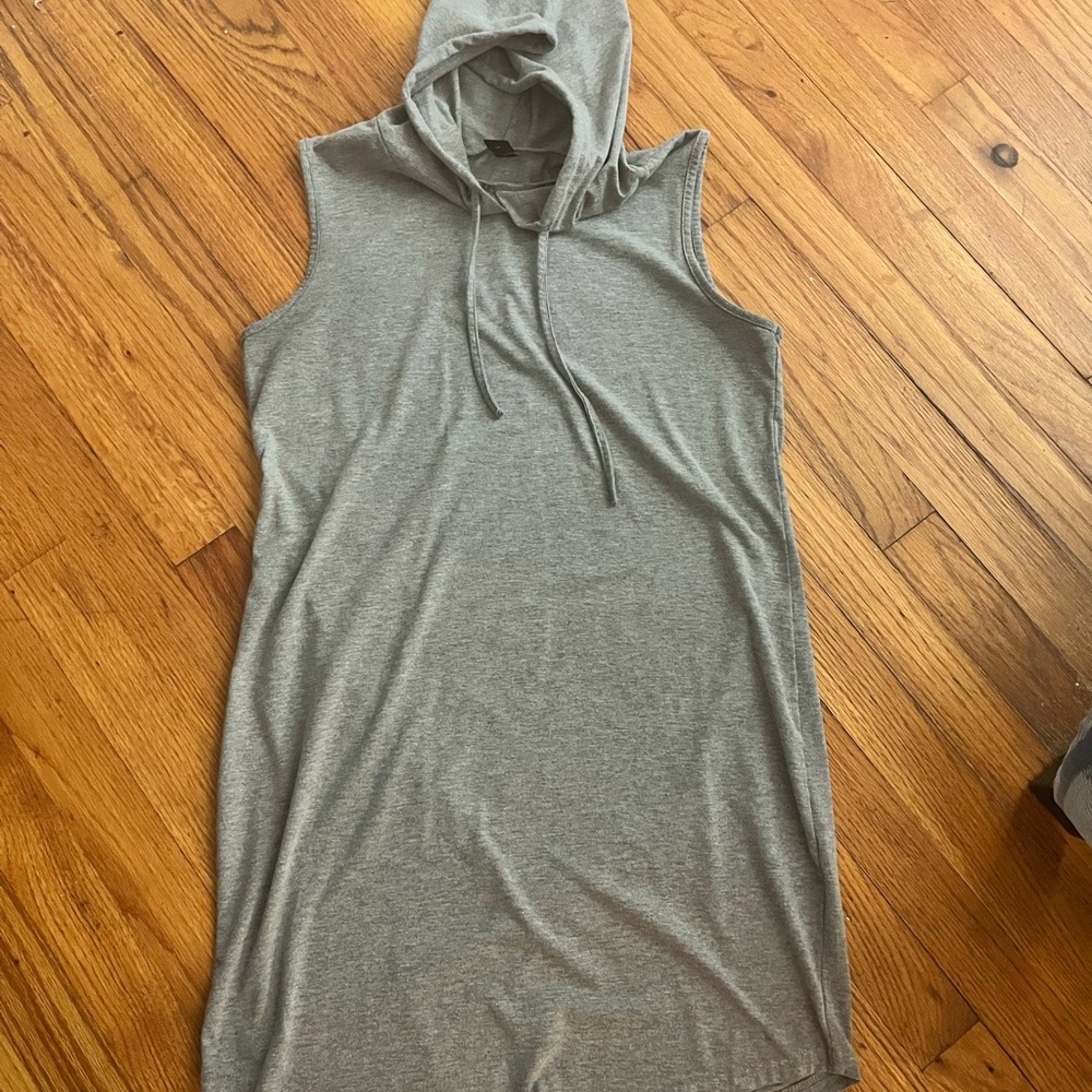 Sleeveless gray Hoodie Dress